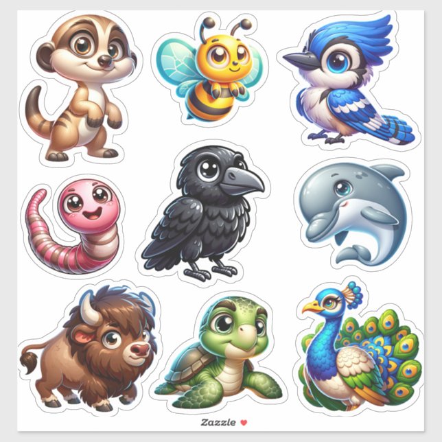 Sticker Wild Wonders - Collection d'autocollants 3D pour a (Feuille)