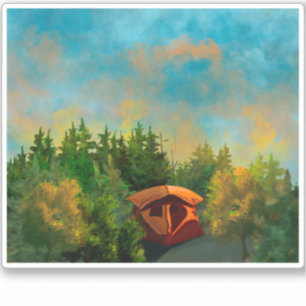 Sticker Wilderness Tent Camping