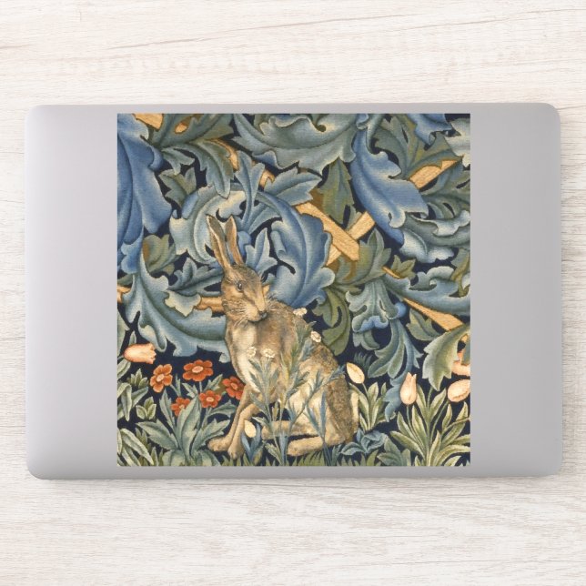 Sticker William Morris Forest Rabbit Floral Art (Ordinateur)