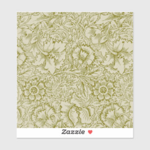 Sticker William Morris Poppy Classic Floral Green