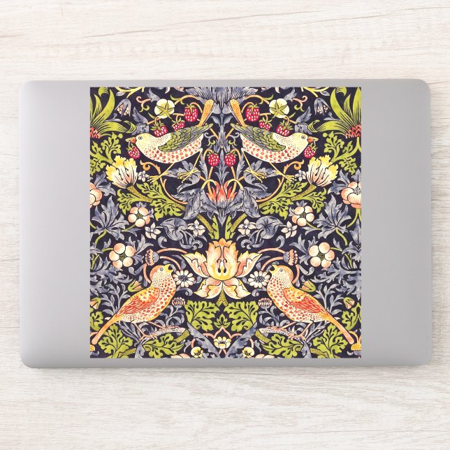 Sticker William Morris Strawberry Thief Floral Art nouveau (Ordinateur)
