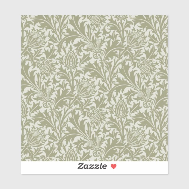 Sticker William Morris Thistle Sage Green Motif (Feuille)