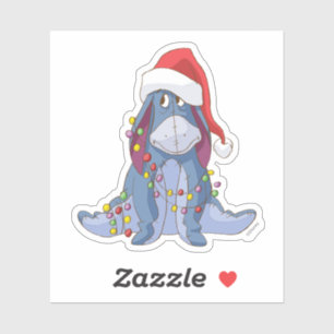 Sticker Winnie l'Ooh   Eeyore Santa Claus
