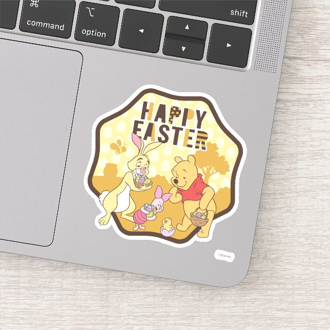 Sticker Winnie l'Ooh | Joyeux Badge de Pâques (Détail)