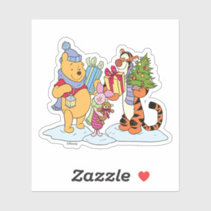 Sticker Winnie l'Ooh   Joyeux cadeau de vacances