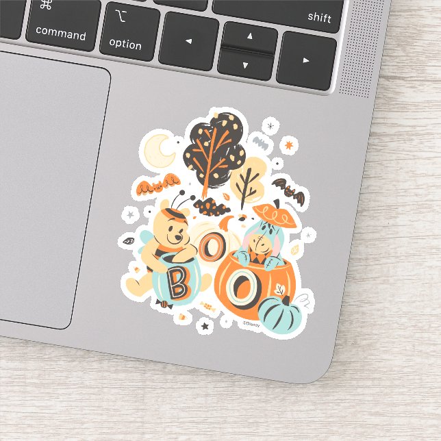 Sticker Winnie l'Ourson et le Boo d'Halloween d'Eeyore ! (Détail)