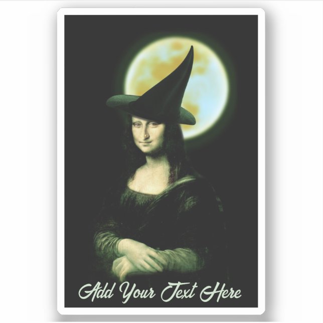 Sticker  Witch Mona Lisa Halloween (Devant)