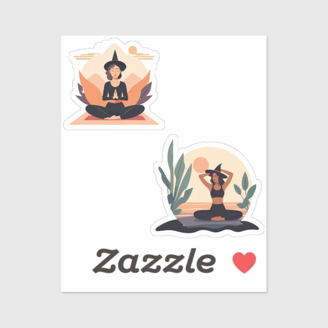 Sticker witch yoga (Feuille)