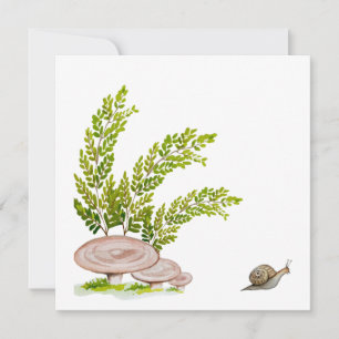 Sticker with a cute watercolor image of a forest m invitation