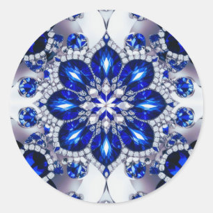 Sticker with Blue White Colours Design