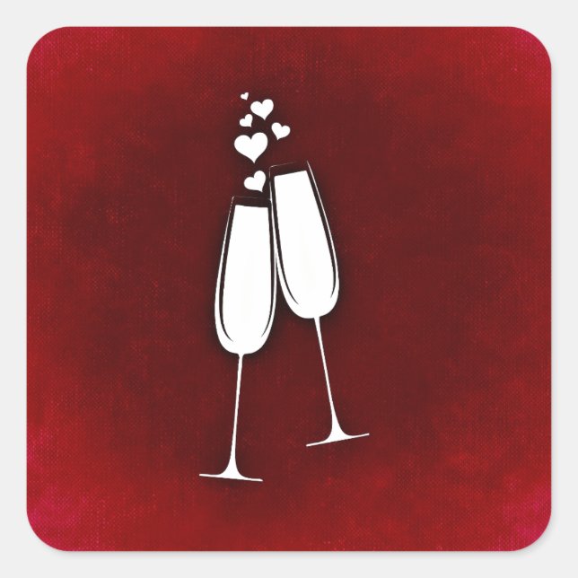 Sticker With Champagne Glasses (Front)
