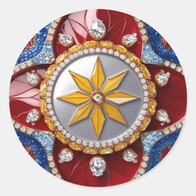 Sticker with Colombian Colours Design (Front)