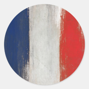 Sticker with Dirty Vintage French Flag