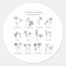 sticker with each month's flower