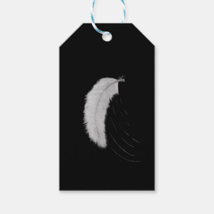 Sticker with feather gift tags
