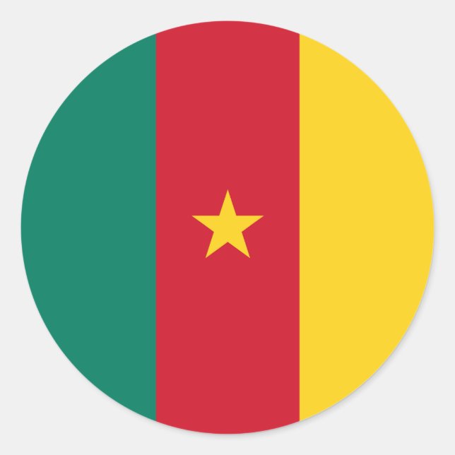 Sticker with Flag of Cameroon (Front)