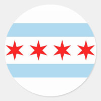 Sticker with Flag of Chicago, Illinois