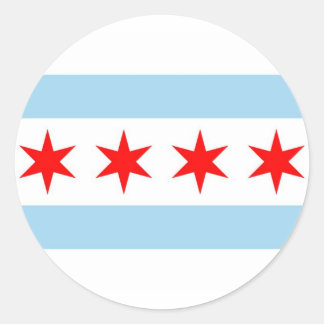 Sticker with Flag of Chicago, Illinois