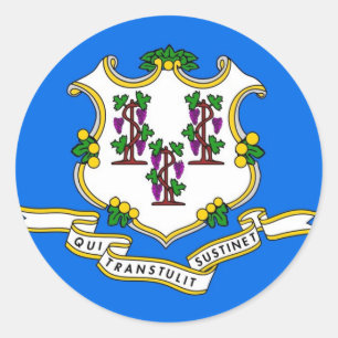 Sticker with Flag of Connecticut