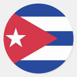 Sticker with Flag of Cuba