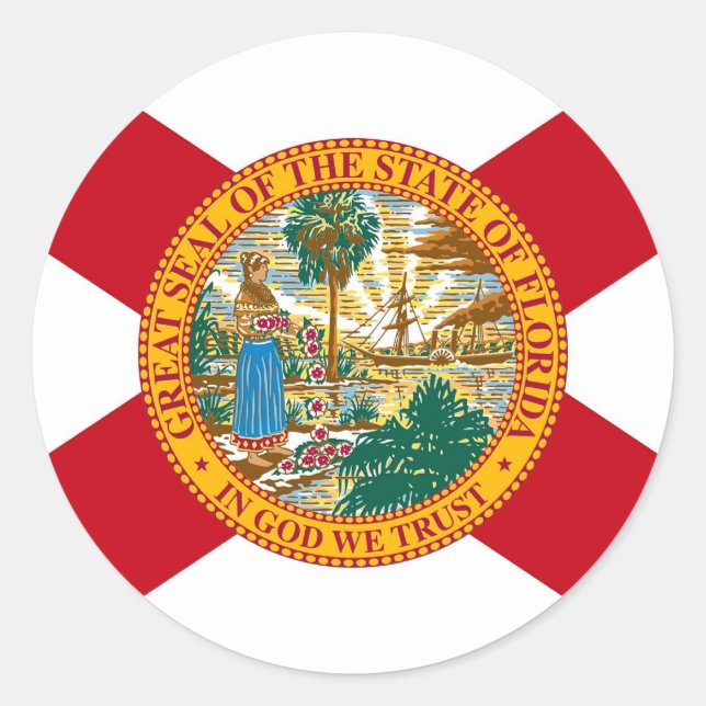 Sticker with Flag of Florida (Front)