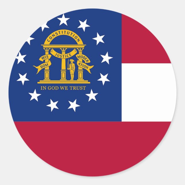 Sticker with Flag of Georgia (Front)