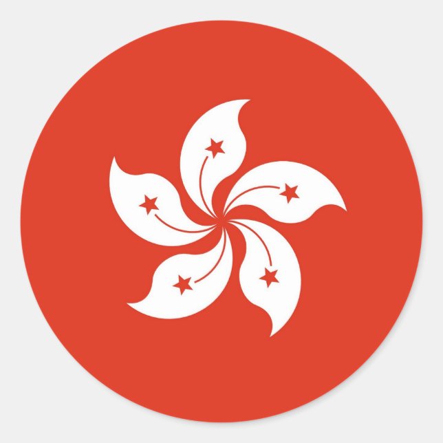 Sticker with Flag of Hong Kong, China (Front)