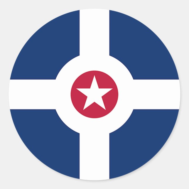 Sticker with Flag of Indianapolis, USA (Front)