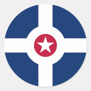 Sticker with Flag of Indianapolis, USA