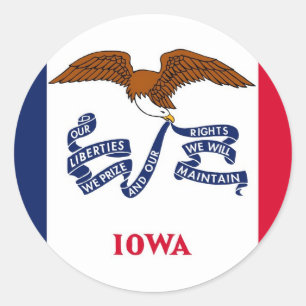 Sticker with Flag of Iowa