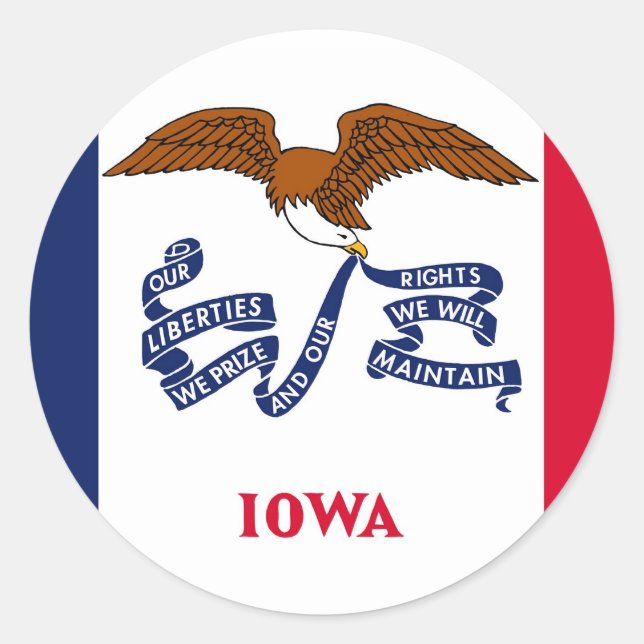 Sticker with Flag of Iowa (Front)