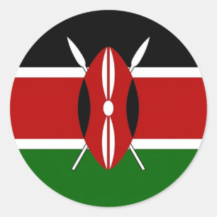 Sticker with Flag of Kenya