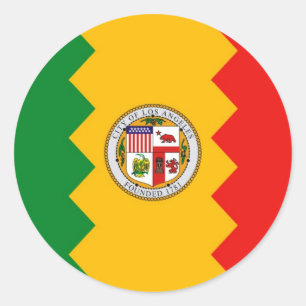 Sticker with Flag of Los Angeles, California