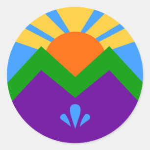 Sticker with Flag of Manitou Springs, Colorado