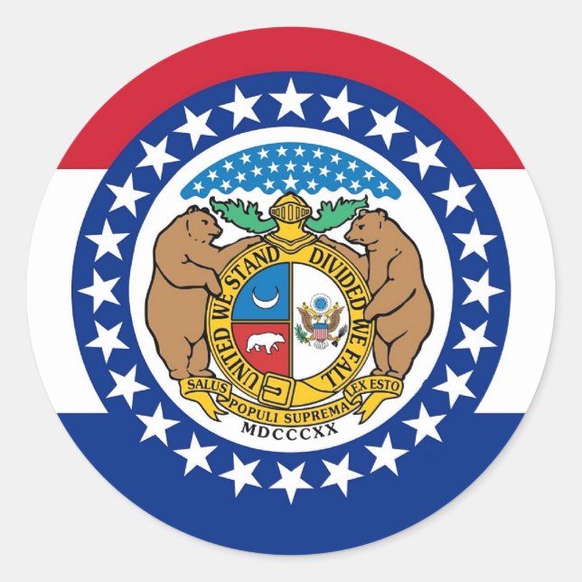 Sticker with Flag of Missouri (Front)