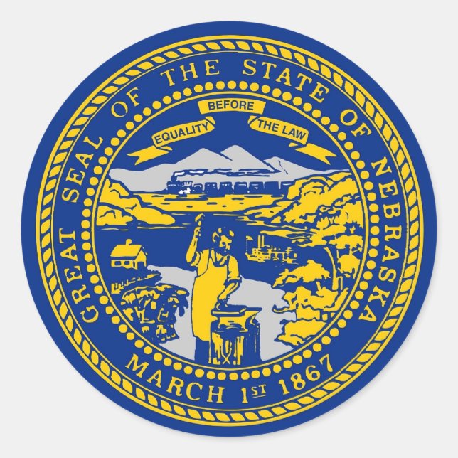 Sticker with Flag of Nebraska (Front)