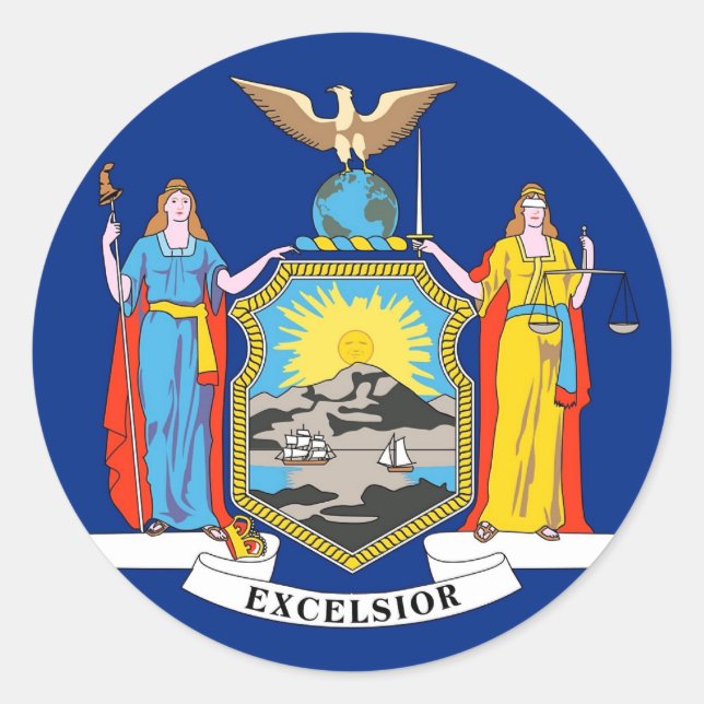 Sticker with Flag of New York (Front)