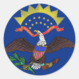 Sticker with Flag of North Dakota