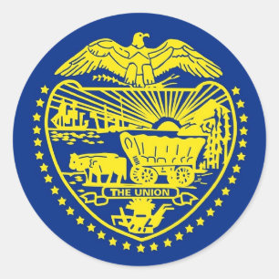 Sticker with Flag of Oregon