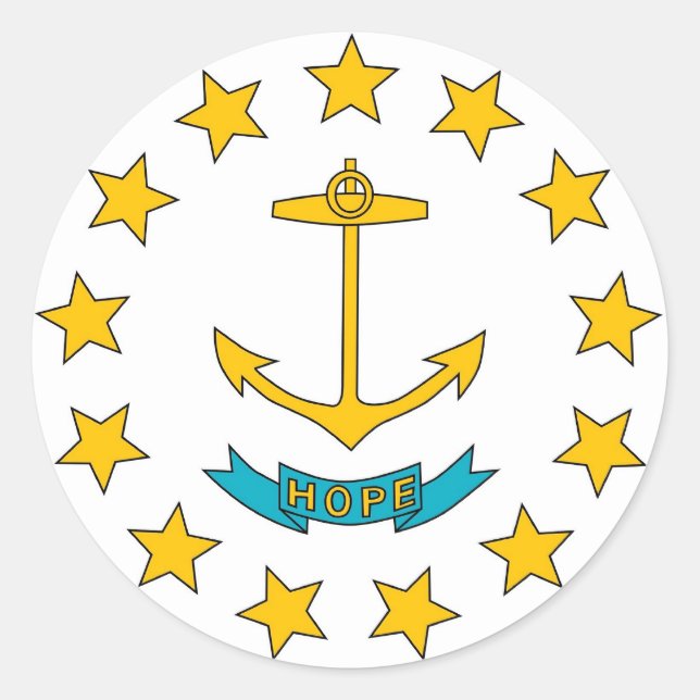Sticker with Flag of Rhode Island (Front)