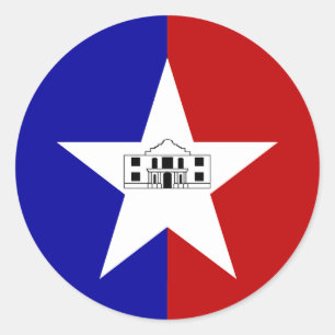 Sticker with Flag of San Antonio, USA