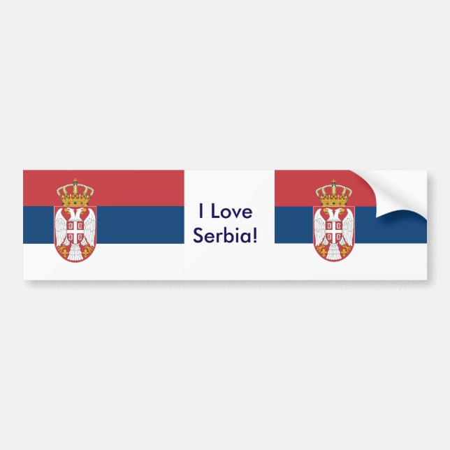 Sticker with Flag of Serbia (Front)