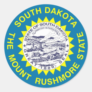 Sticker with Flag of South Dakota State