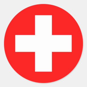 Sticker with Flag of Switzerland