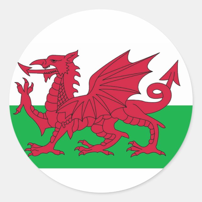Sticker with Flag of the Wales (Front)