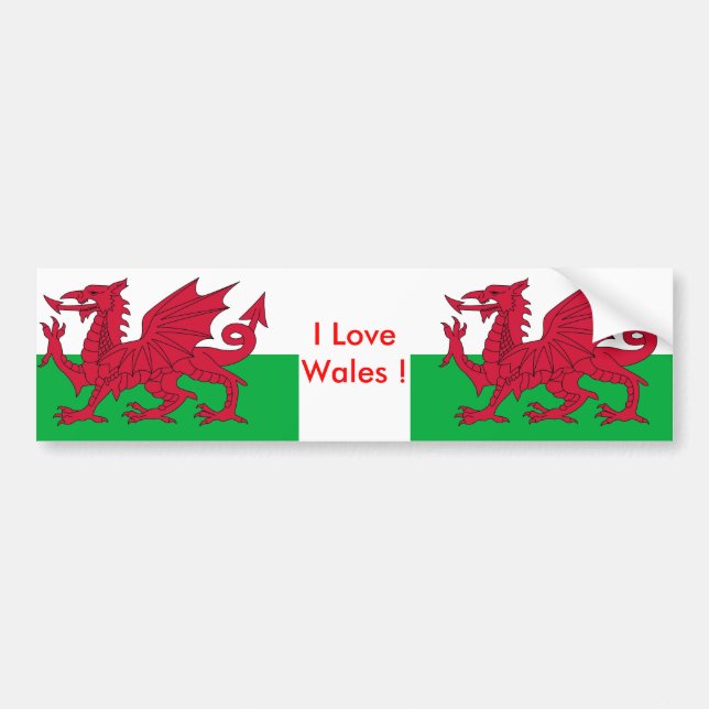 Sticker with Flag of the Wales (Front)