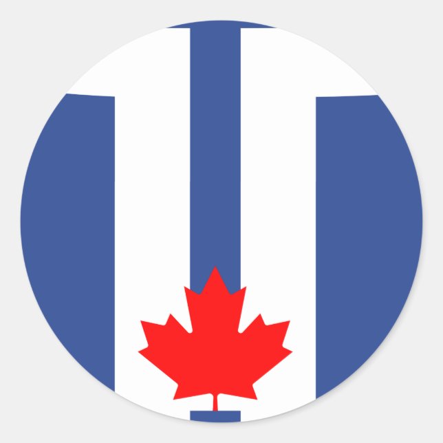 Sticker with Flag of Toronto, Canada (Front)