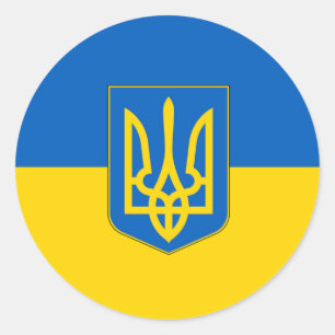 Sticker with Flag of Ukraine