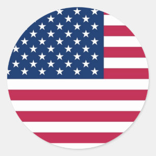 Sticker with Flag of USA