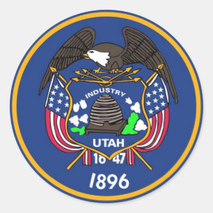 Sticker with Flag of Utah.